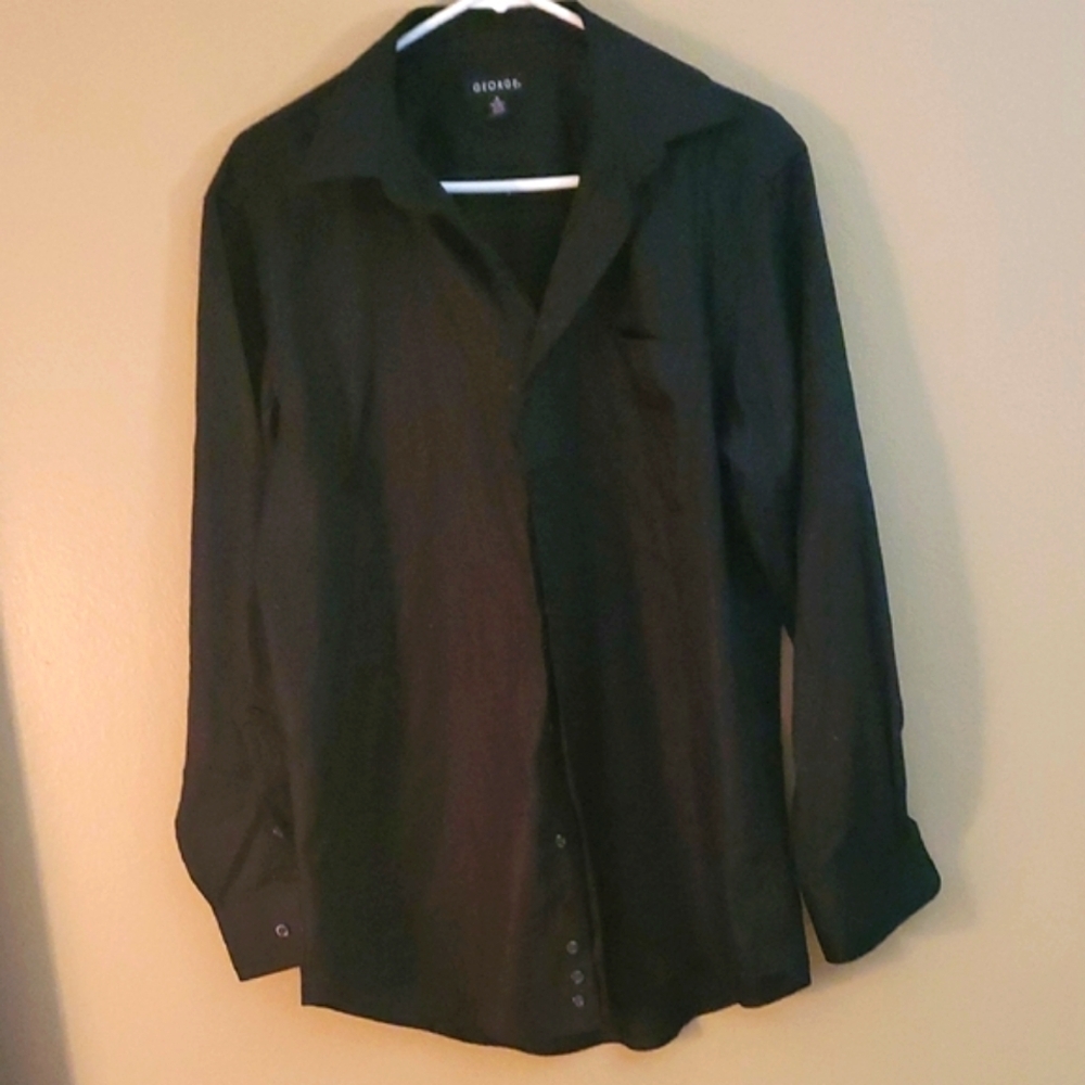 George Classic Black Long Sleeve Dress Shirt